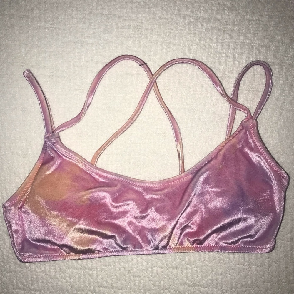PINK Velvet Swimsuit Top